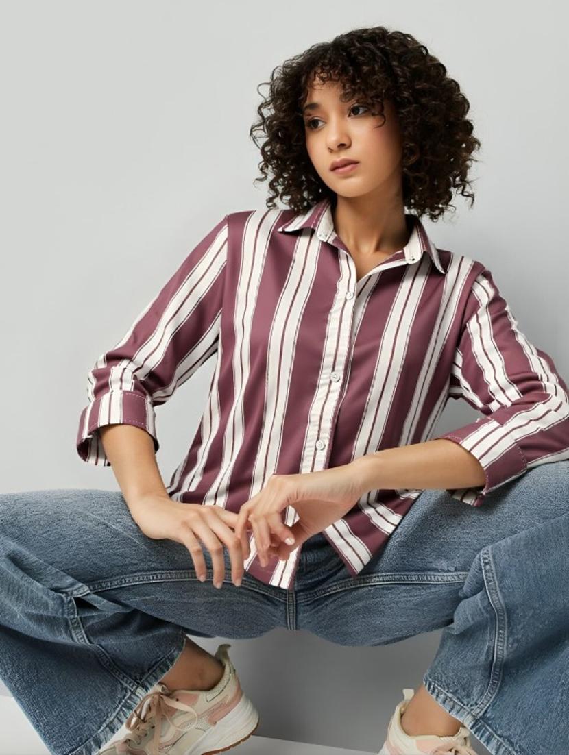 multi colored satin regular shirt - 22004487 - Standard Image - 2