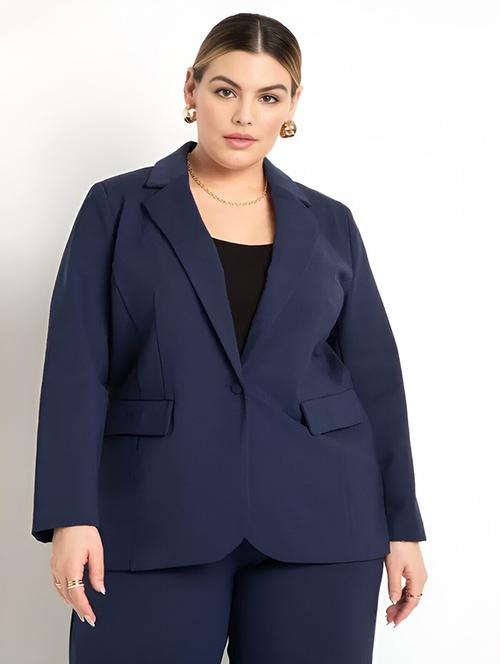 women plus size single breasted blazer - 22004553 -  Standard Image - 0