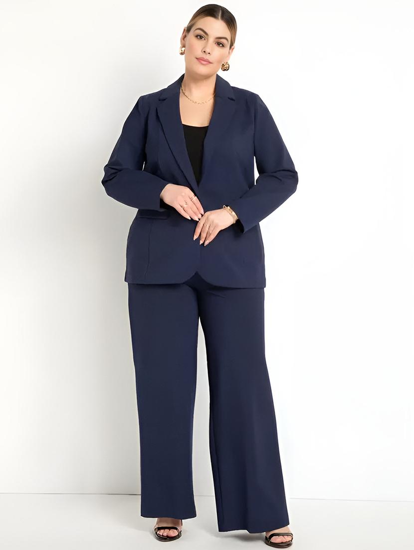 women plus size single breasted blazer - 22004553 - Standard Image - 2