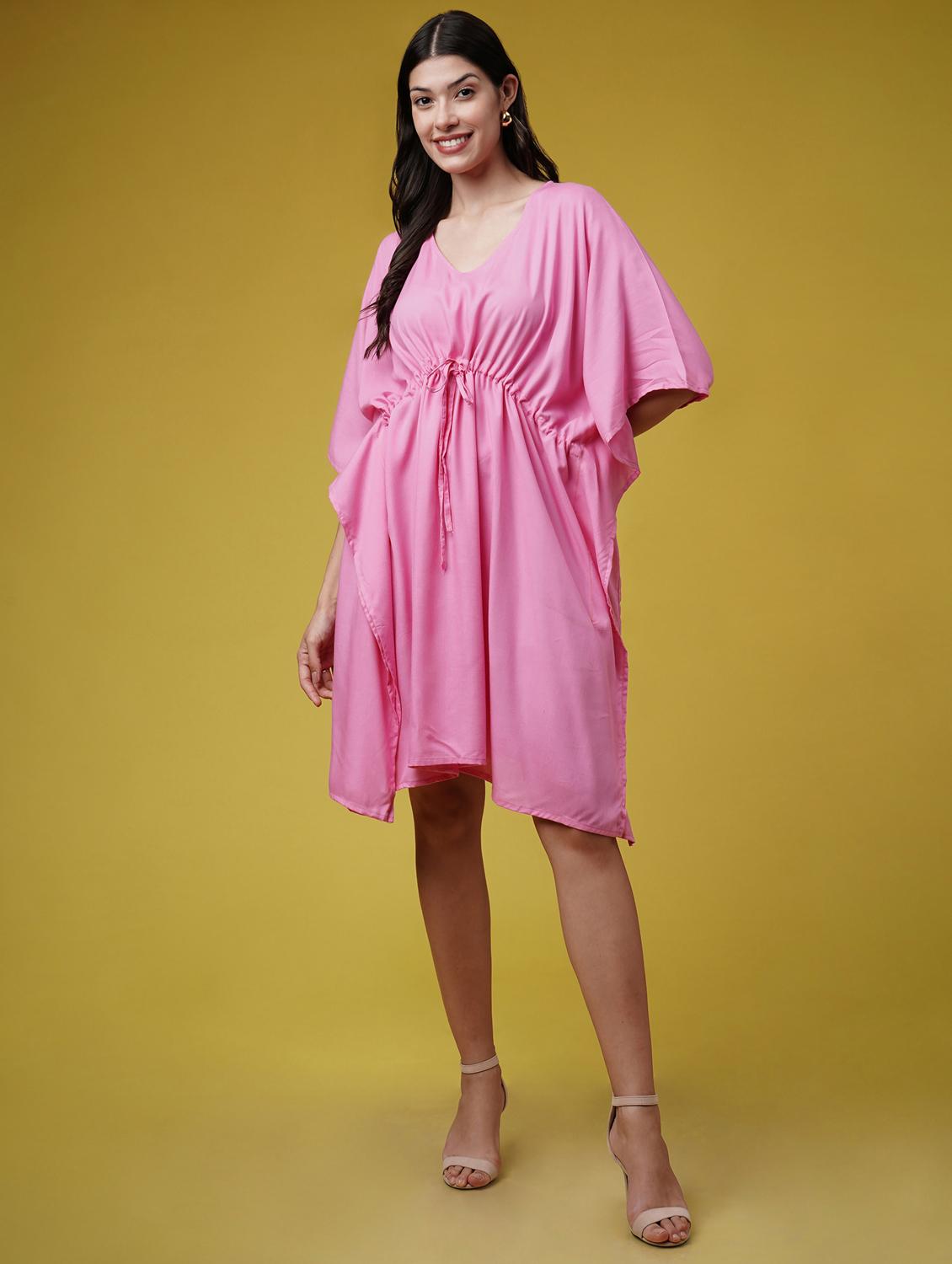 women solid kimono sleeve kaftan dresses - 22004557 - Standard Image - 2