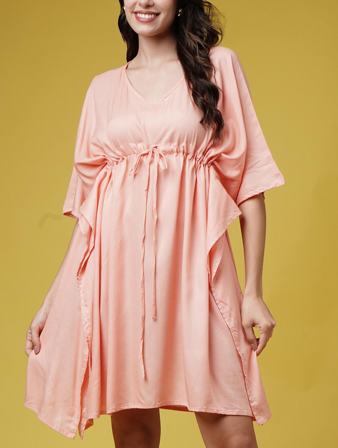 women solid kimono sleeve kaftan dresses - 22004558 - Standard Image - 2