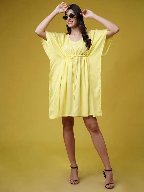 women solid kimono sleeve kaftan dresses  - 22004559 -  Standard Image - 0