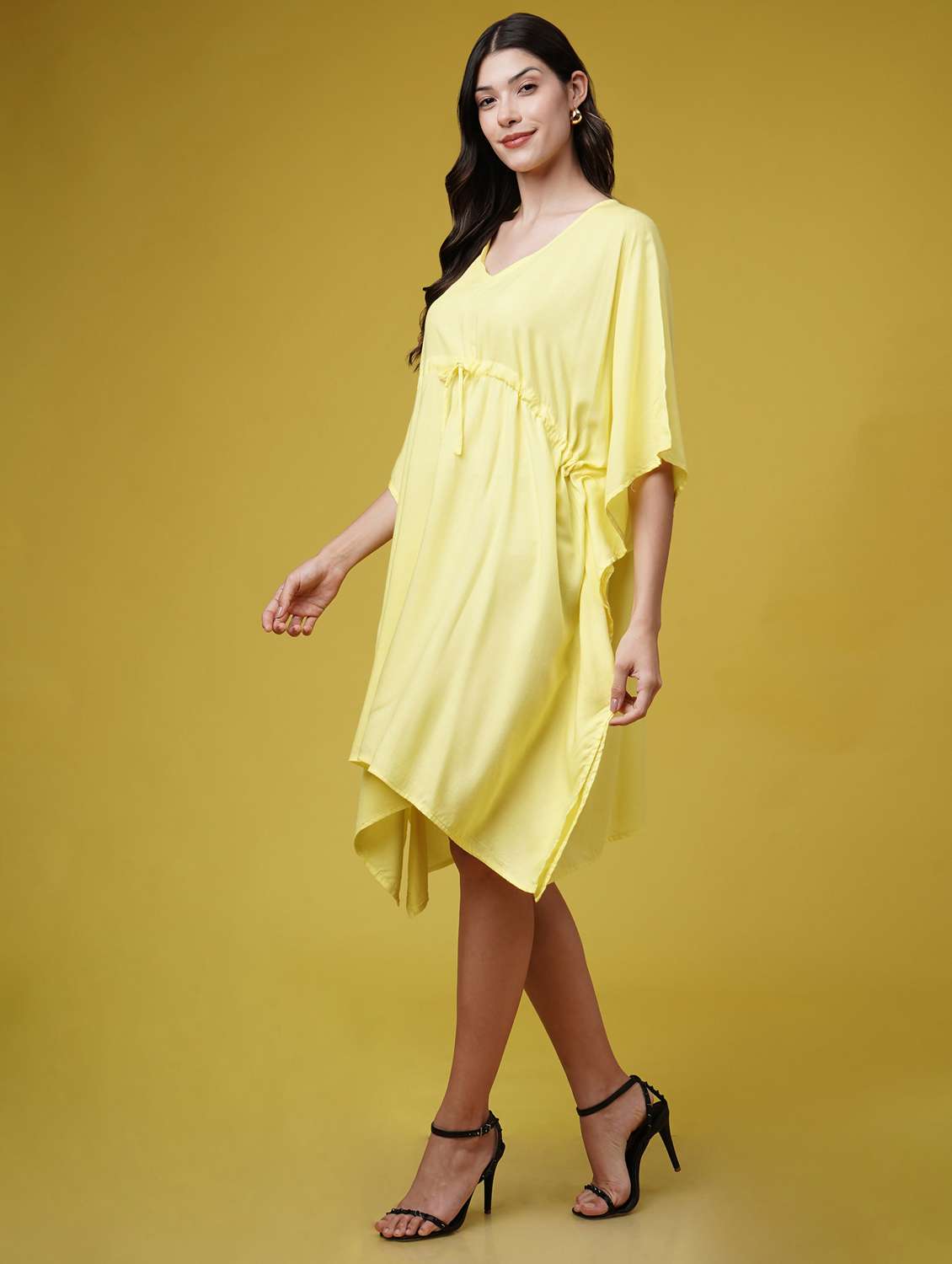 women solid kimono sleeve kaftan dresses  - 22004559 -  Standard Image - 2