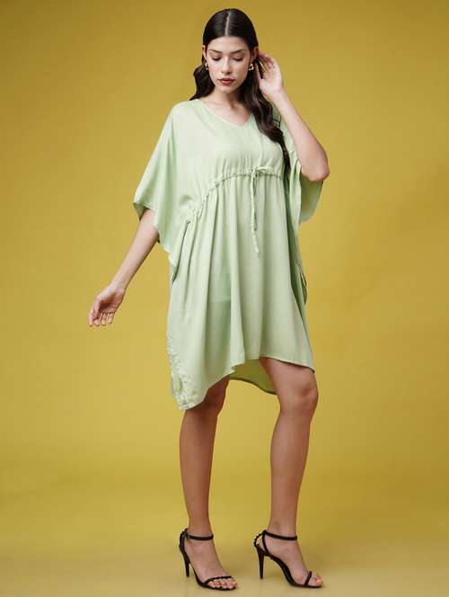 women solid kimono sleeve kaftan dresses  - 22004560 -  Standard Image - 0