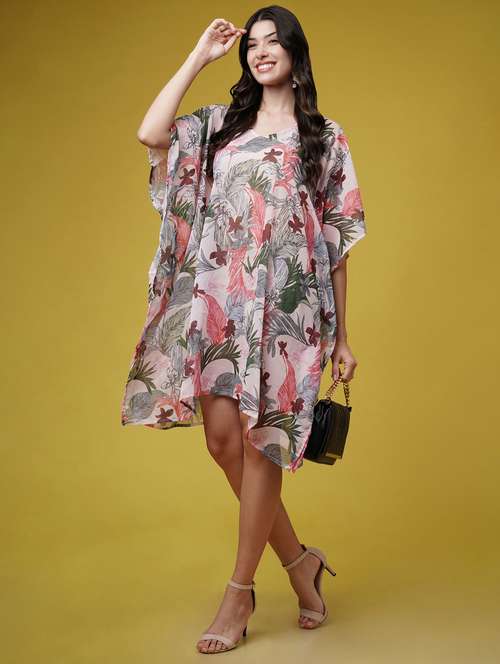 women printed kimono sleeve kaftan dresses  - 22004564 -  Standard Image - 0