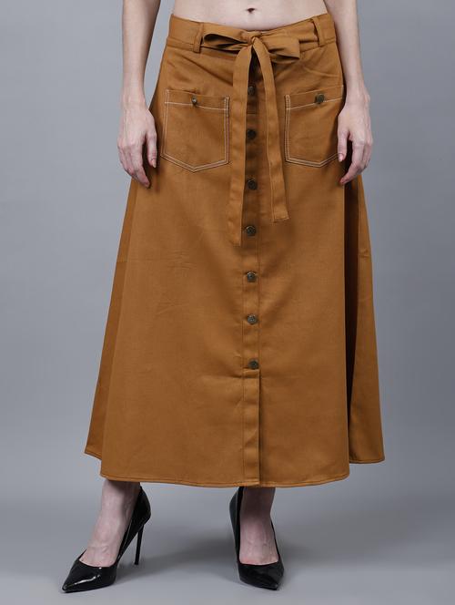 women solid mid rise a-line skirt - 22004895 -  Standard Image - 0