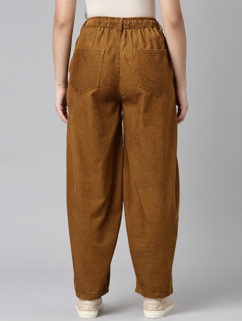 women solid high rise peg trouser - 22004921 - Standard Image - 2