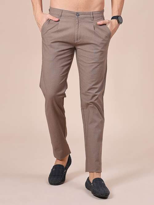 men solid mid rise casual chino - 22005090 -  Standard Image - 0