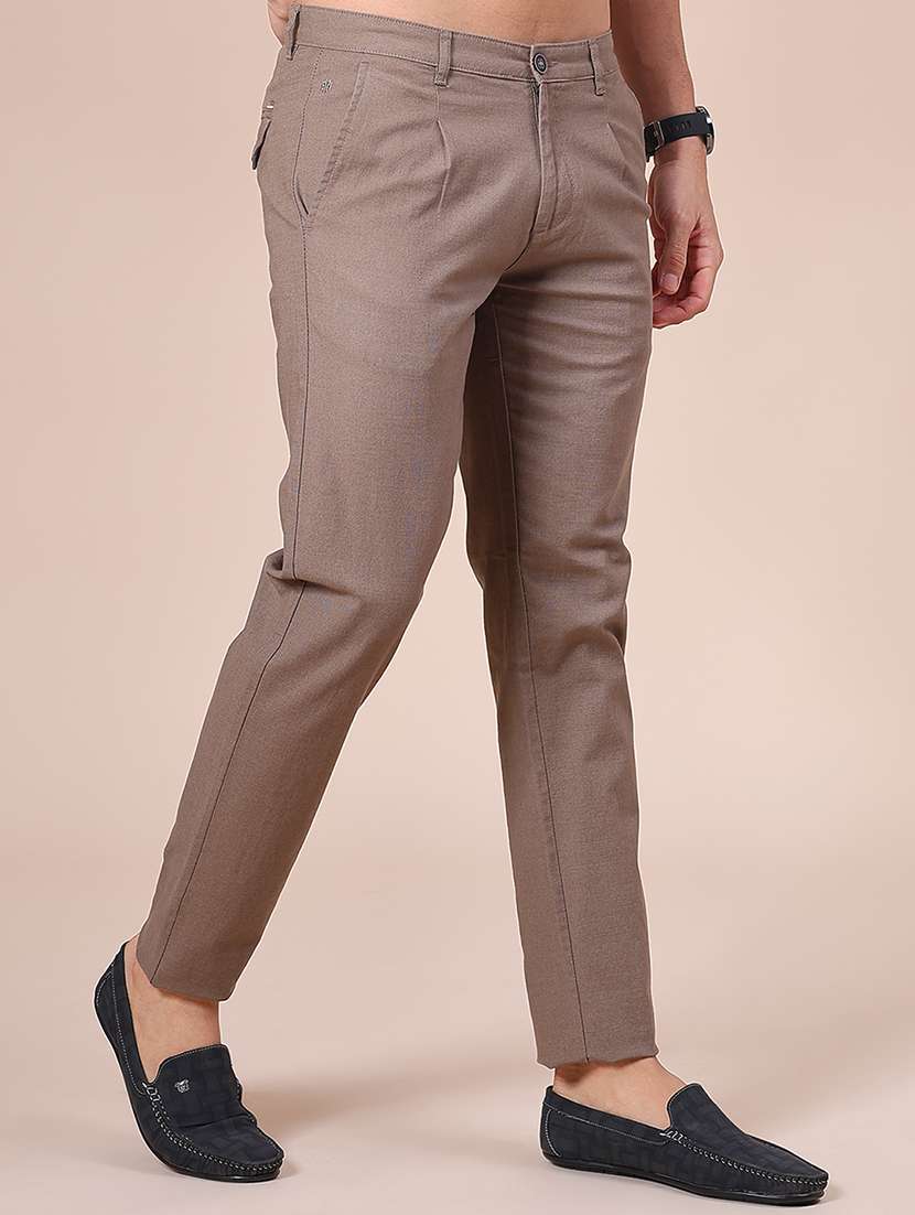 men solid mid rise casual chino - 22005090 - Standard Image - 2