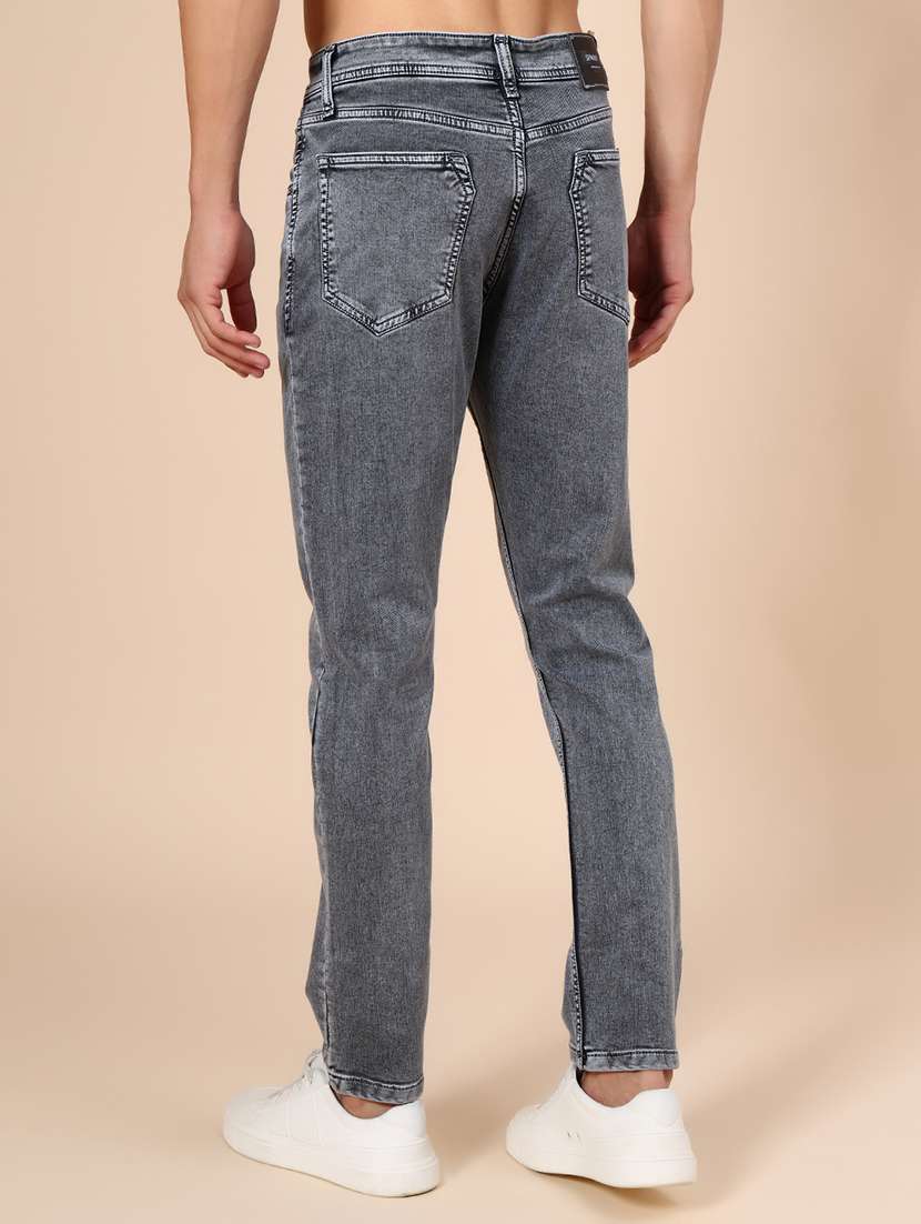 Men Plain Mid Rise Full Length Jean - 22005145 -  Standard Image - 2