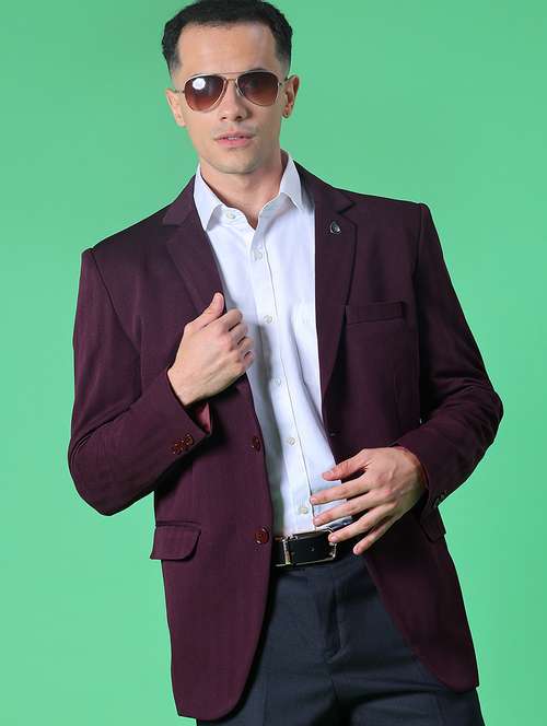 men solid single breasted casual blazer - 22005200 -  Standard Image - 0