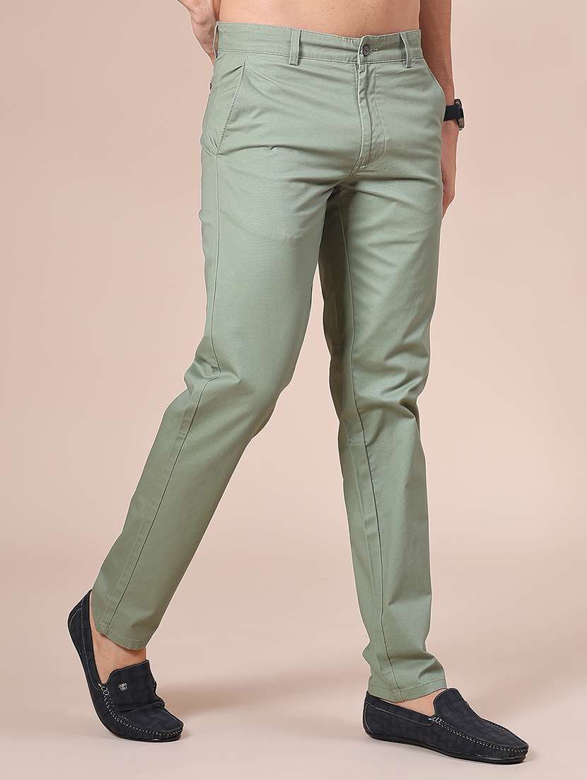 men solid mid rise casual chino - 22005243 -  Standard Image - 2