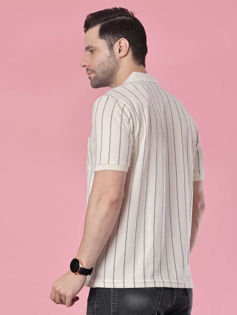 men striped short sleeve regular fit polo t-shirt - 22005386 -  Standard Image - 2