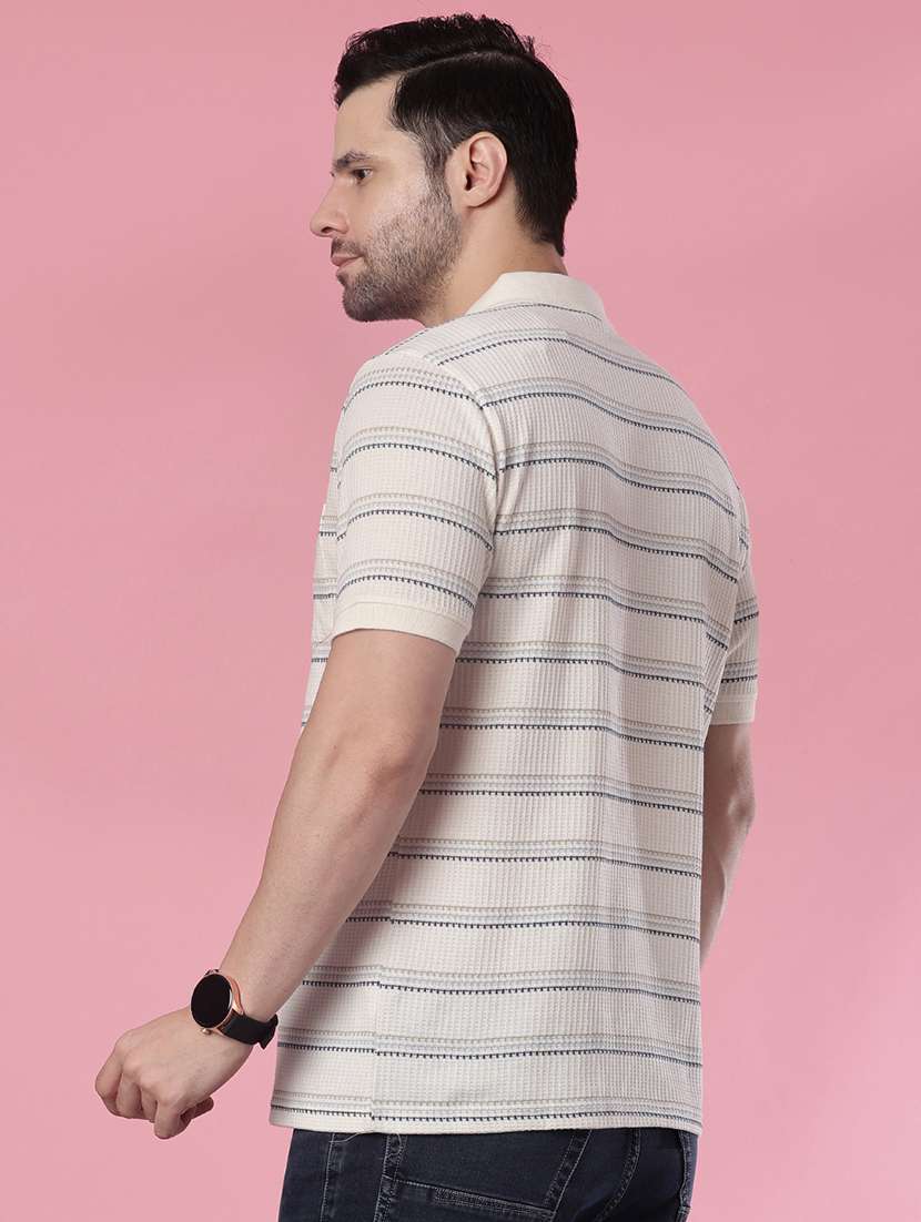 men striped short sleeve regular fit polo t-shirt - 22005387 -  Standard Image - 2