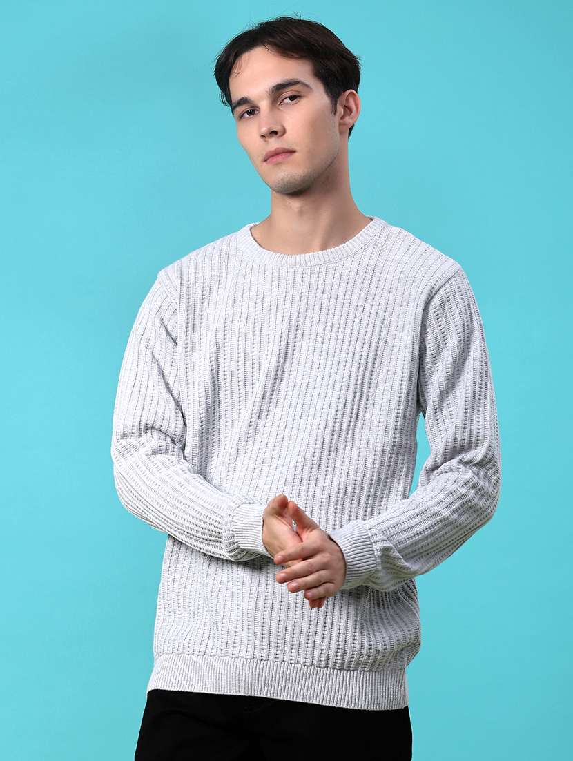 men self design long sleeve regular fit pullover  - 22005418 -  Standard Image - 2