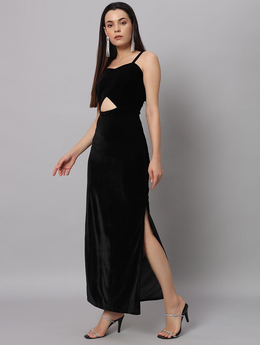 women solid sholuder strap slim fit bodycon maxi dress - 22005438 - Standard Image - 2