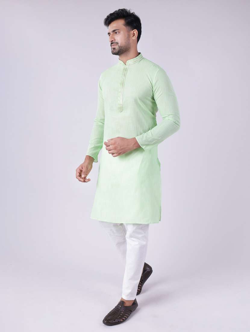 men solid mandarin neck kurta pyjama ethnic wear set - 22005484 -  Standard Image - 2