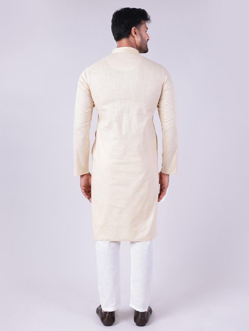 men solid mandarin neck kurta pyjama ethnic wear set - 22005489 - Standard Image - 2