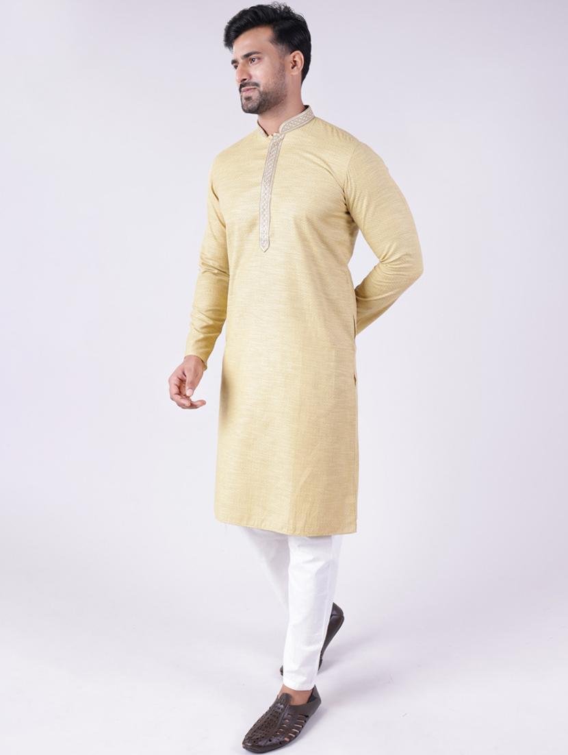 men self design mandarin neck kurta pyjama ethnic wear set - 22005502 - Standard Image - 2