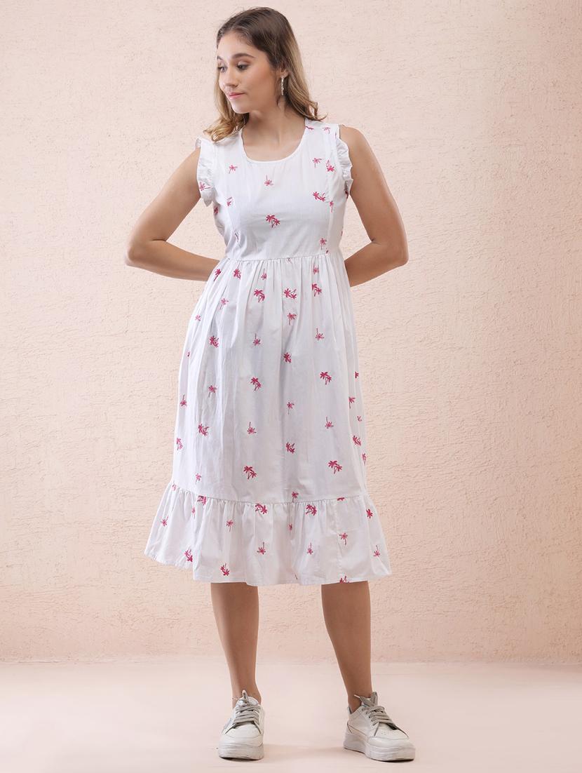 women floral sleeveless regular fit dress - 22005658 - Standard Image - 2