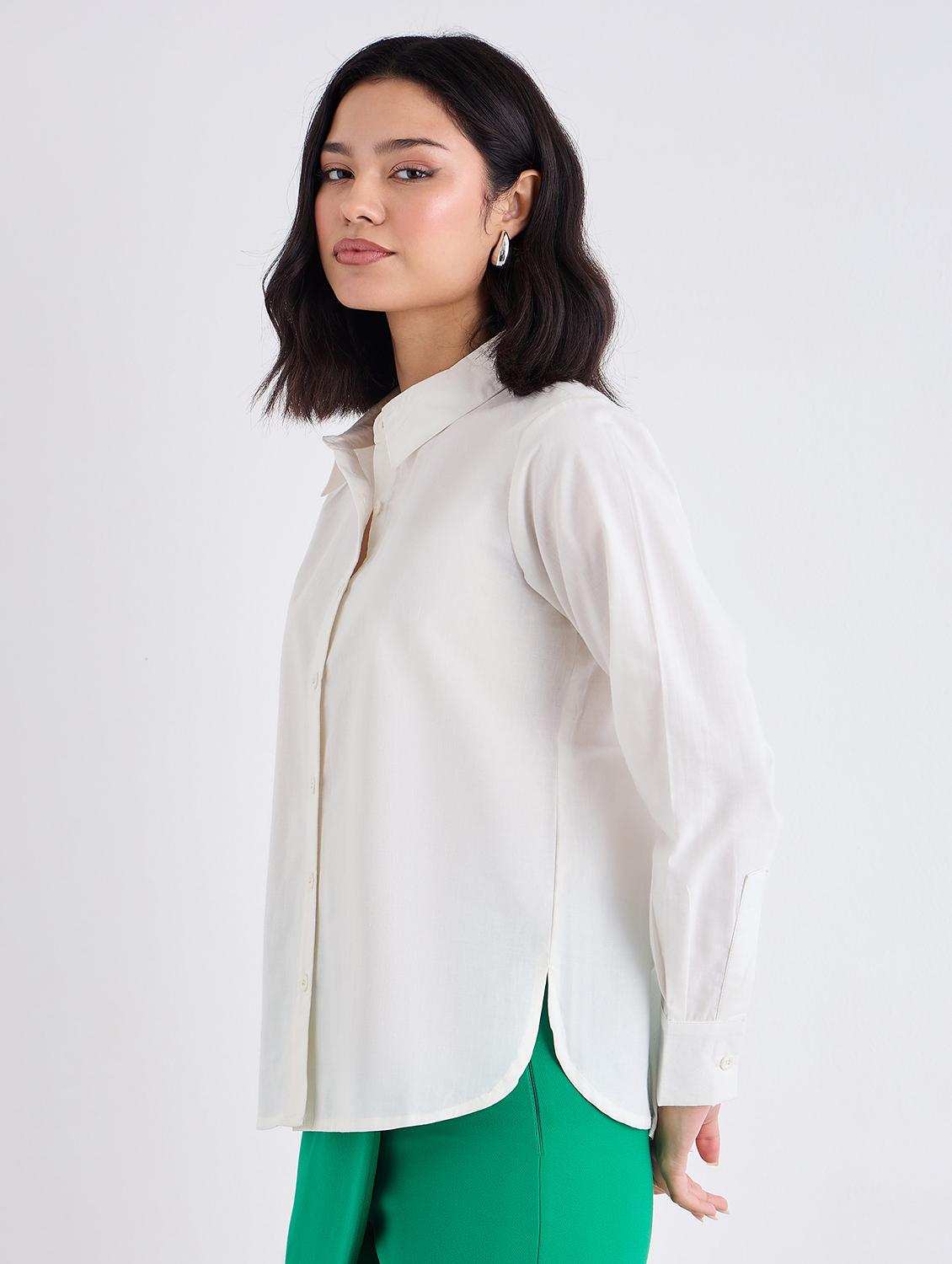 women solid long sleeve regular fit shirt - 22005808 - Standard Image - 2