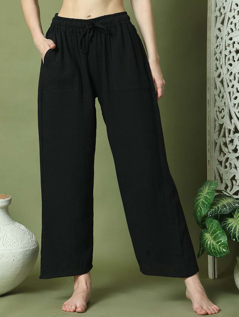 women pack of 2 solid loungewear pyjama - 22006055 -  Standard Image - 2