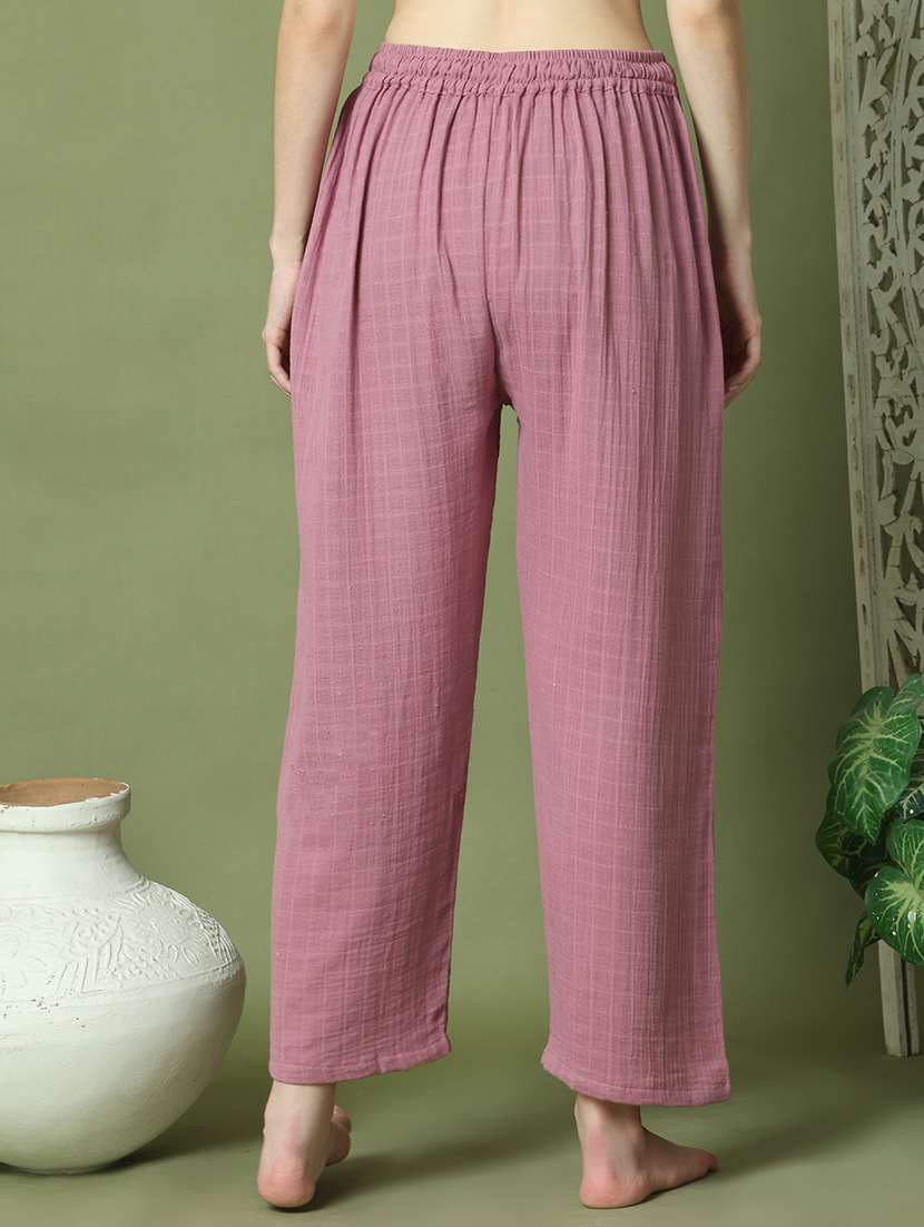 women solid mid rise loungewear pajama - 22006078 -  Standard Image - 2