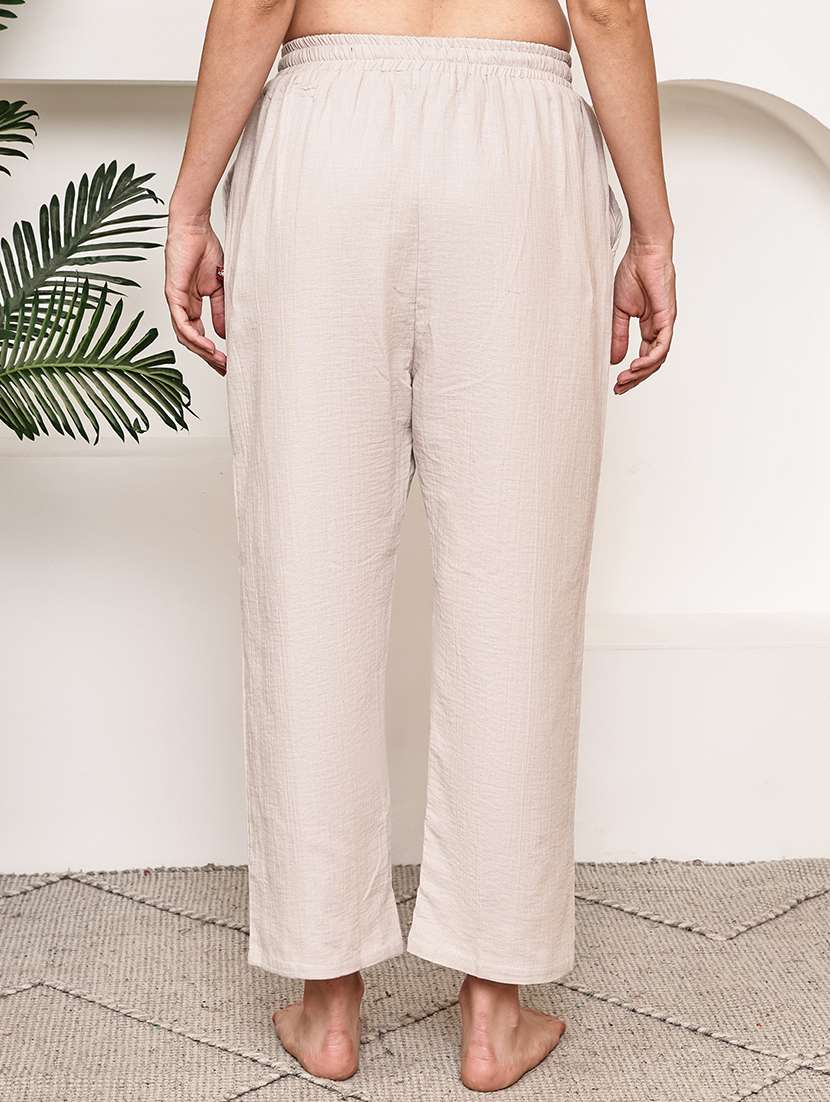 women solid mid rise loungewear pajama - 22006109 -  Standard Image - 2