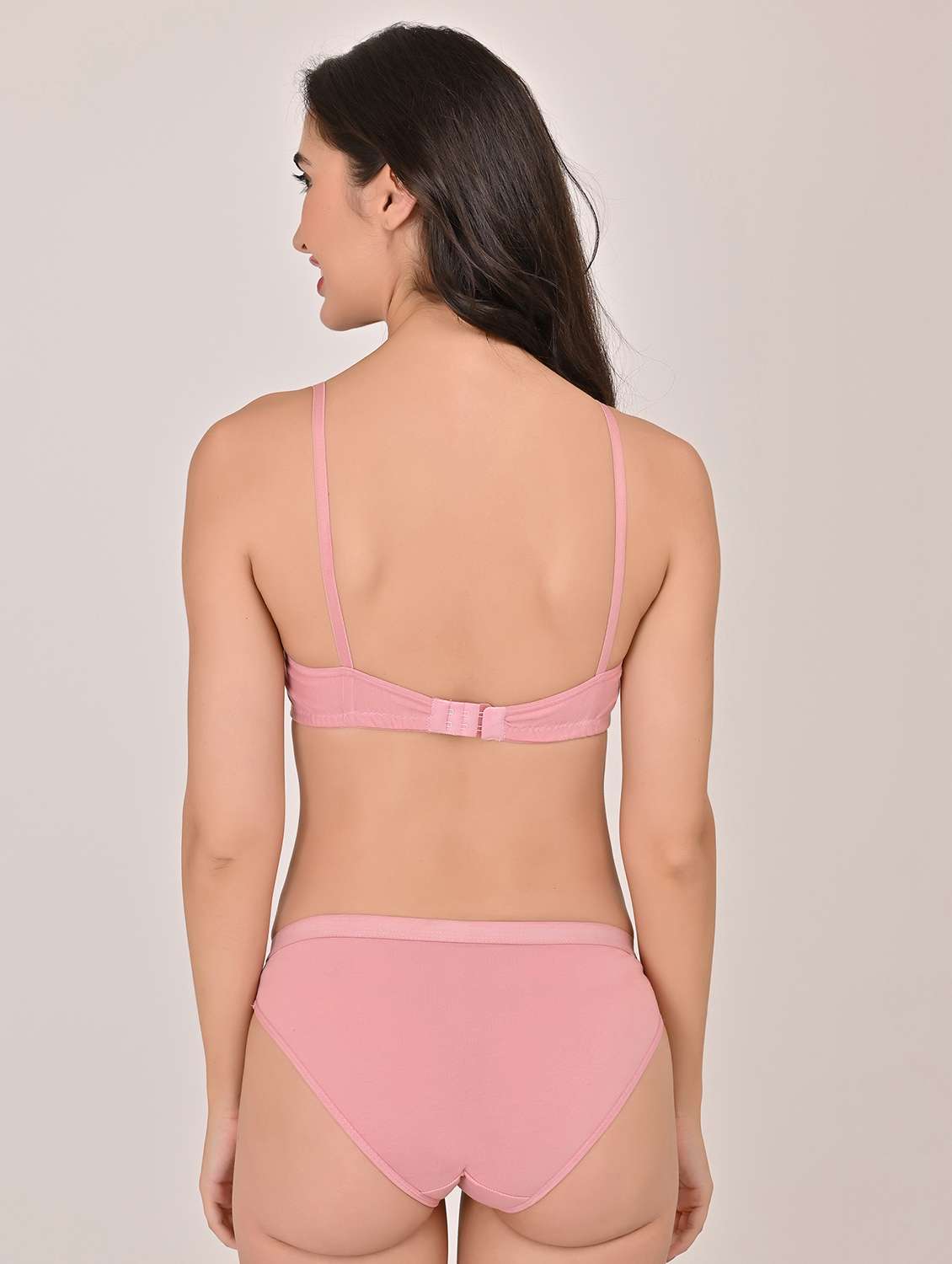 women solid lace bra and panty set - 22006192 -  Standard Image - 2