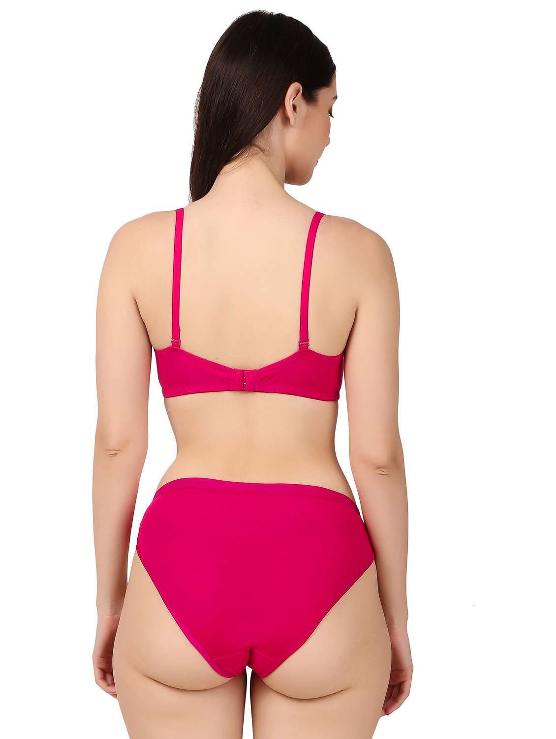 women pink solid bra and panty set - 22006208 -  Standard Image - 2