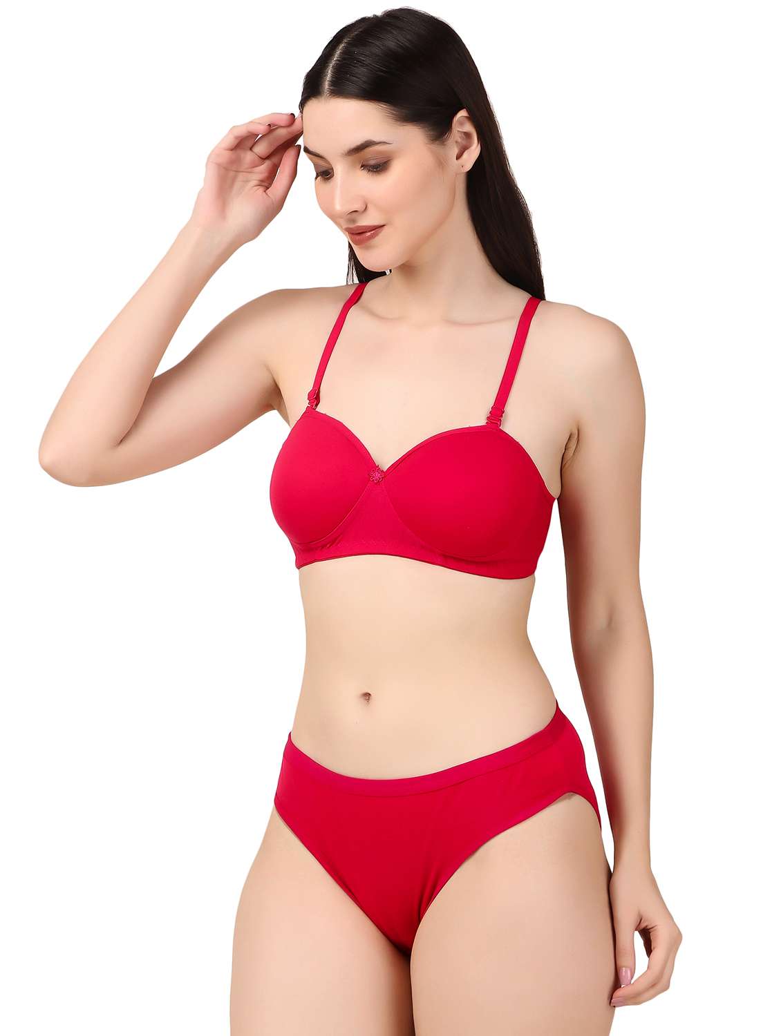 women red solid bra and panty set - 22006209 -  Standard Image - 2