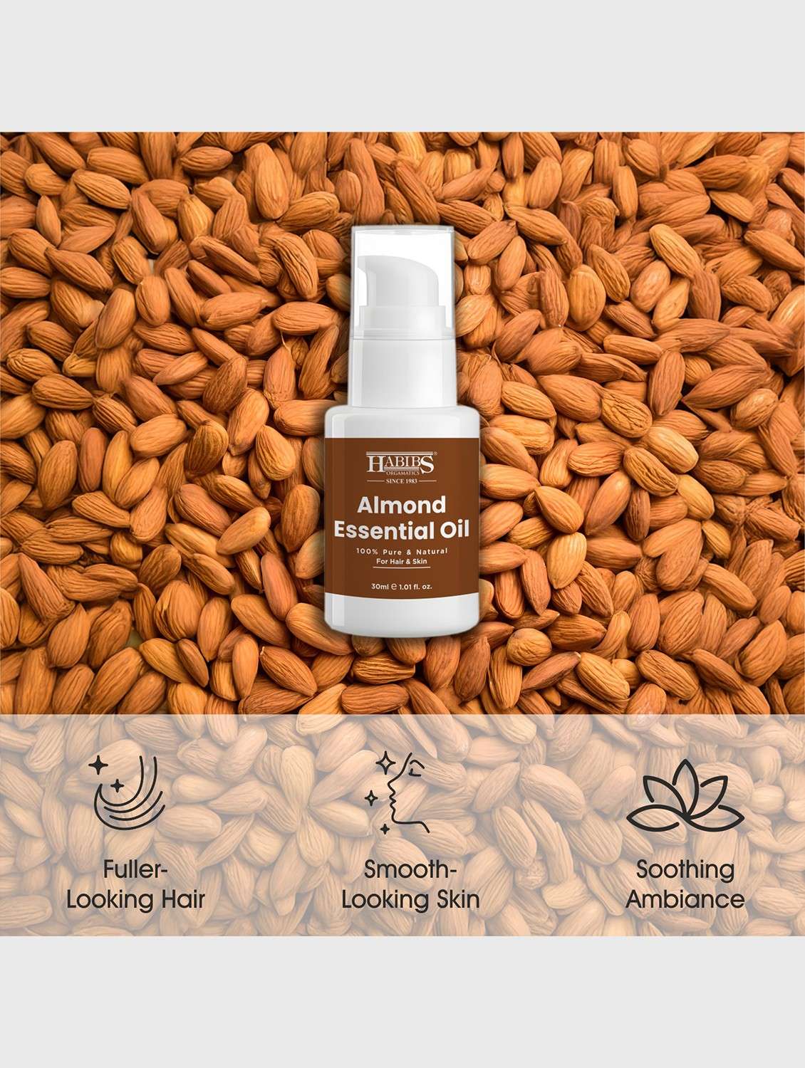 sweet almond carrier oil - 100% natural, cold-pressed for radiant skin, hair & massage 30ml - 22006214 -  Standard Image - 7