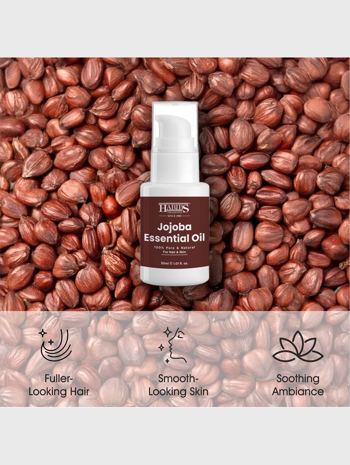 jojoba carrier oil - 100% organic, cold-pressed for balanced skin, hair & acne control 30ml - 22006215 - Standard Image - 7