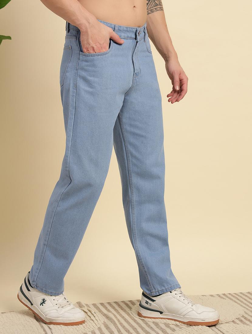 men plain mid rise full length jeans - 22006235 - Standard Image - 2