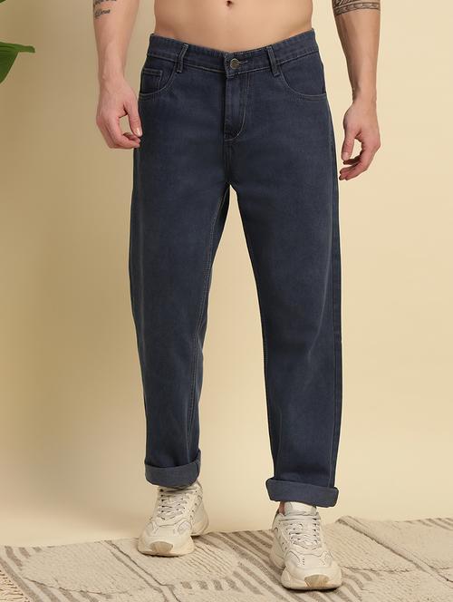 men plain mid rise full length jeans - 22006238 -  Standard Image - 0