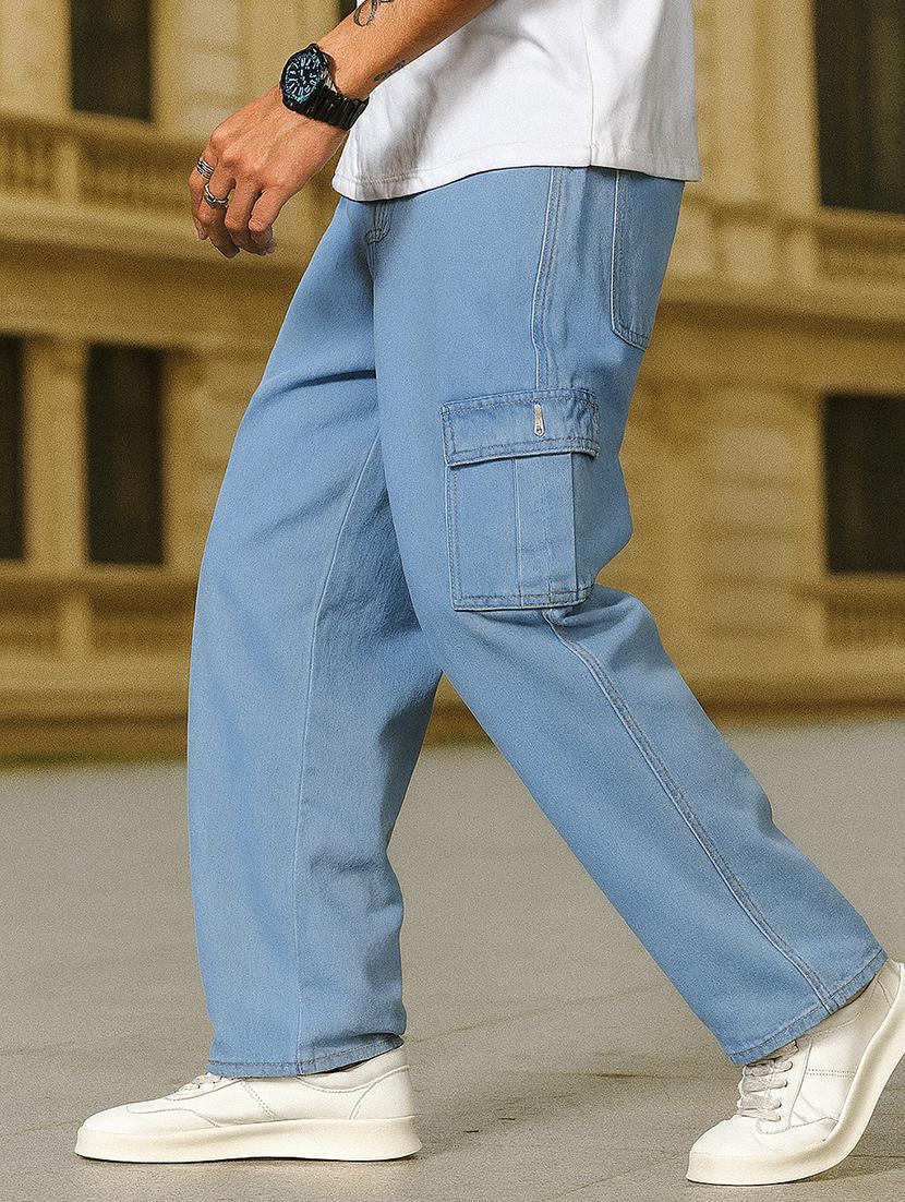 men solid mid rise relaxed fit cargo - 22006241 - Standard Image - 2