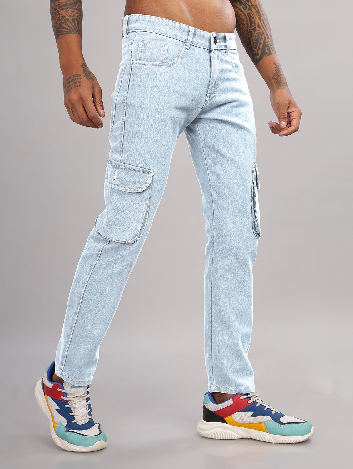 men solid mid rise regular fit cargo - 22006243 - Standard Image - 2