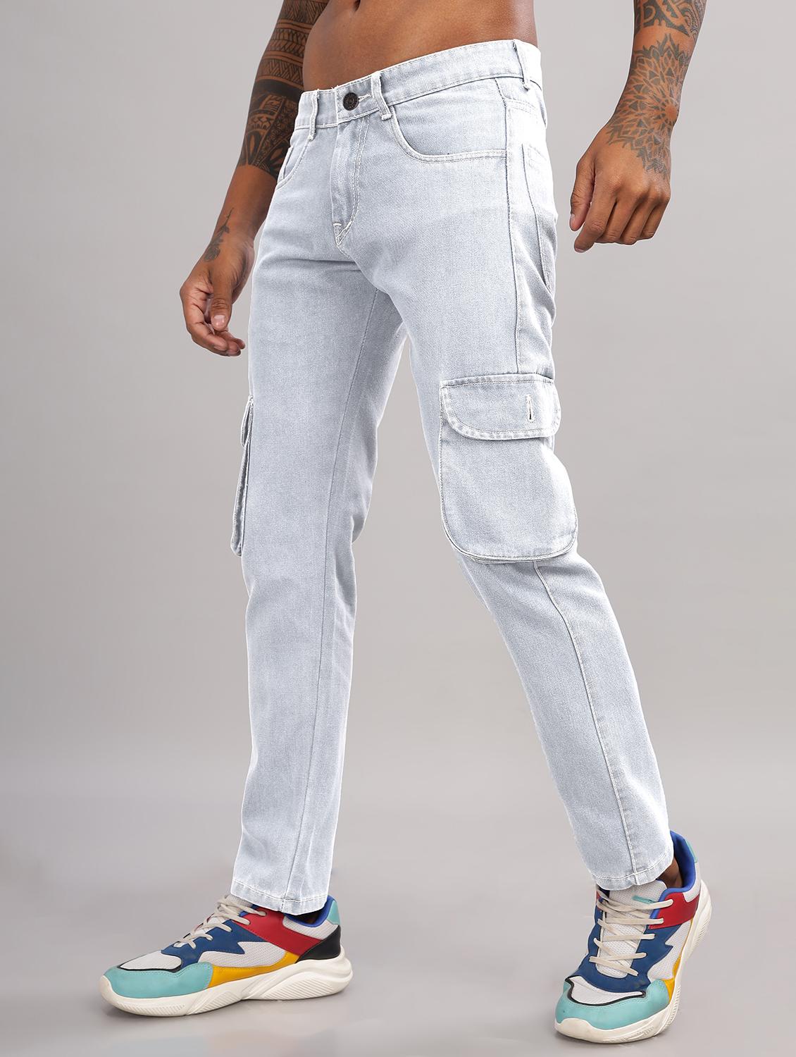 men solid mid rise regular fit cargo - 22006246 - Standard Image - 2
