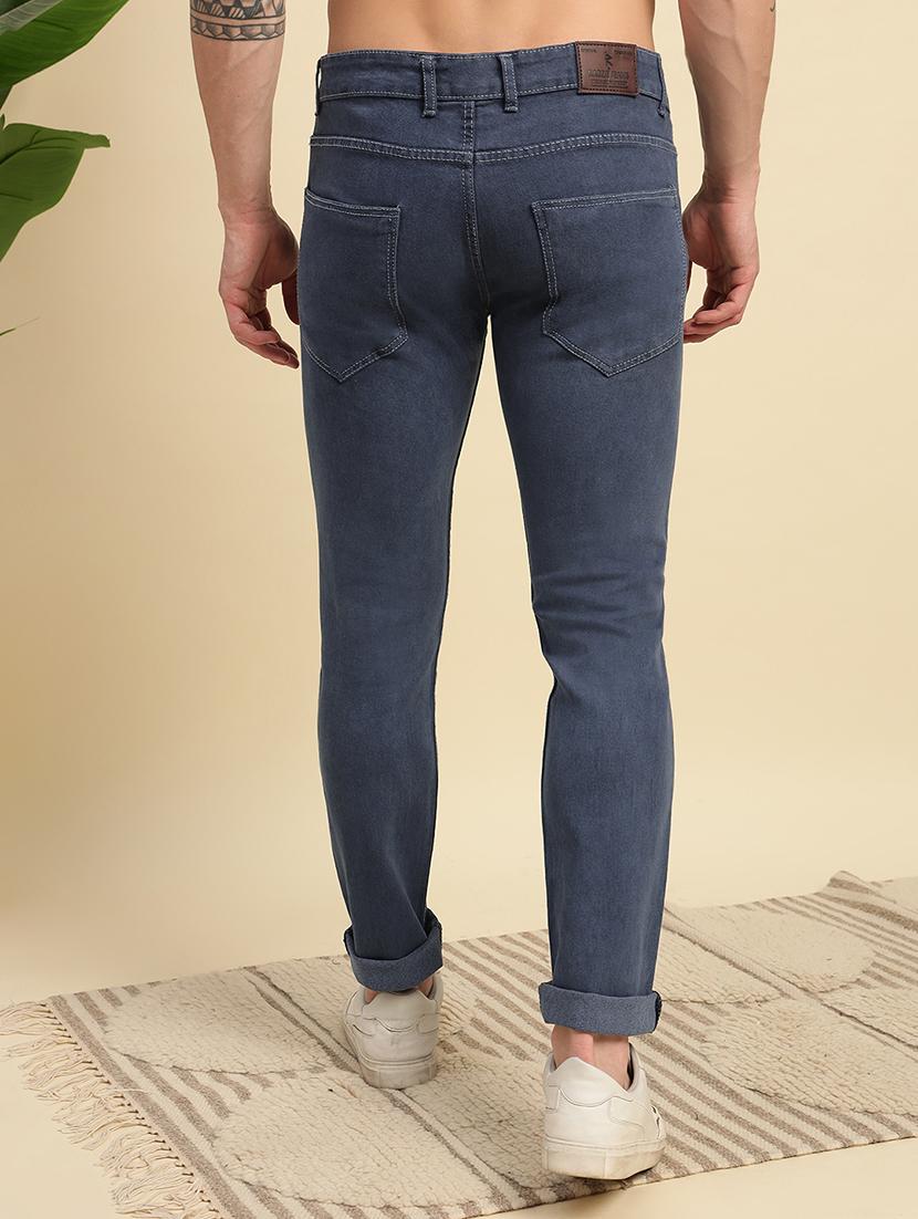 men plain mid rise full length slim fit jeans - 22006250 - Standard Image - 2
