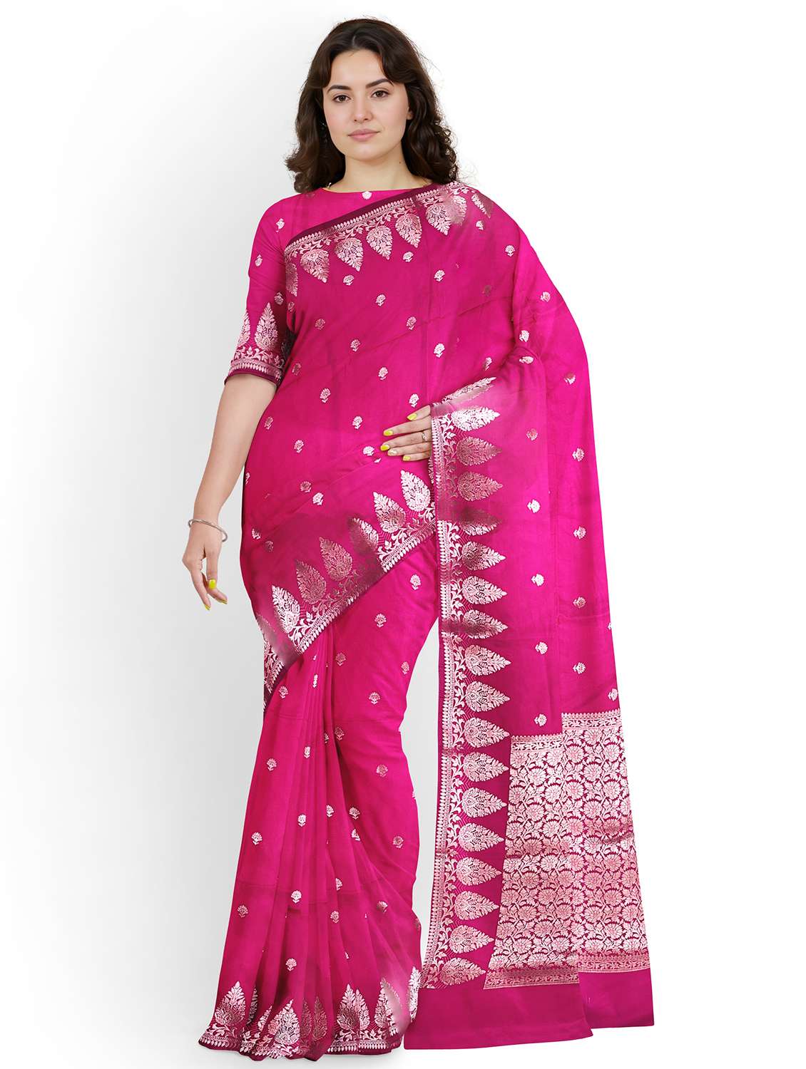 women self design banarasi saree with blouse - 22006276 -  Zoom Image - 0
