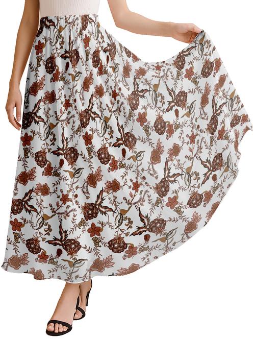women floral printed high rise maxi flared skirt - 22006343 -  Standard Image - 0