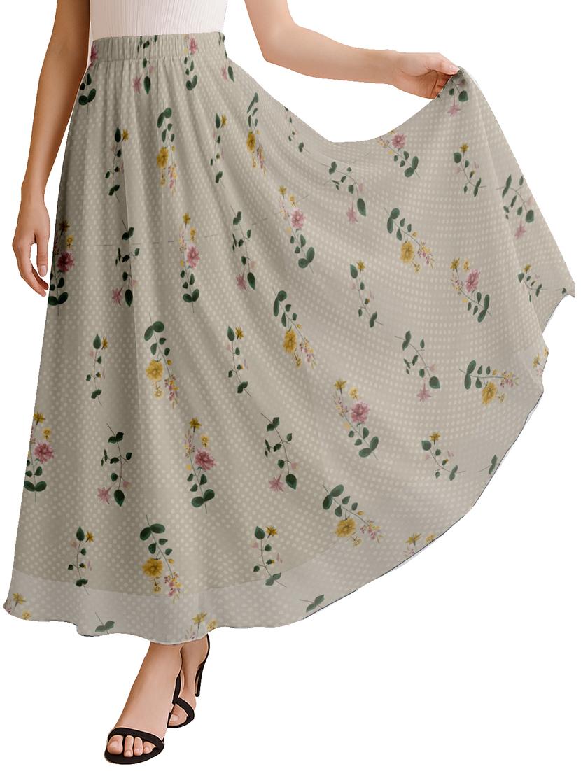 women printed high rise maxi flared skirt - 22006347 -  Zoom Image - 0