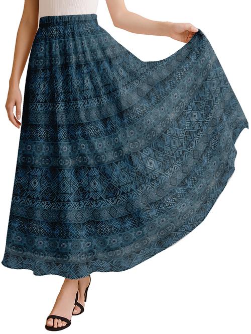 women printed high rise maxi flared skirt - 22006348 - Standard Image - 0