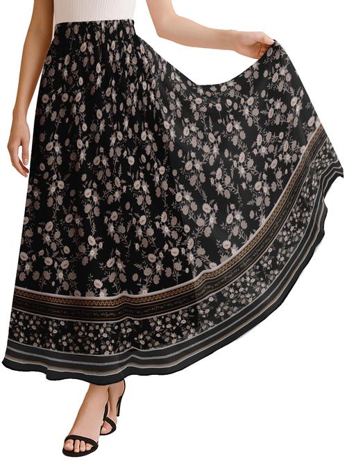 women floral printed high rise maxi flared skirt - 22006351 - Standard Image - 0