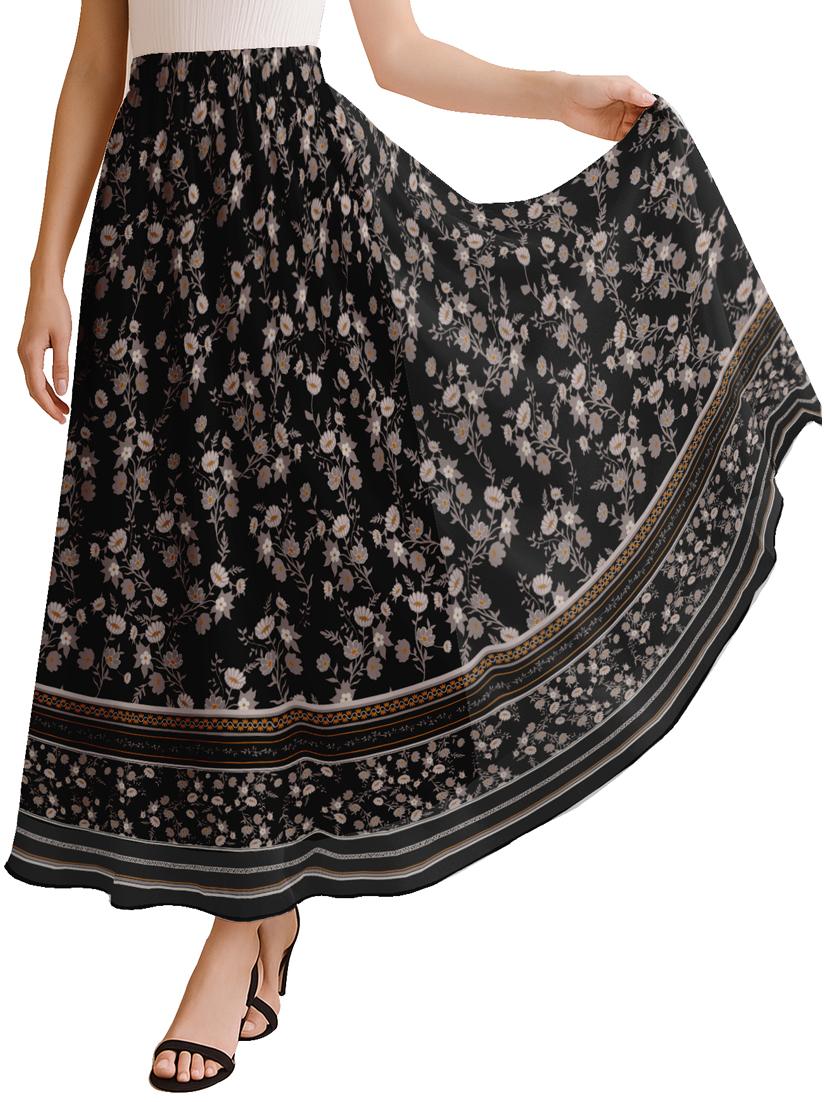 women floral printed high rise maxi flared skirt - 22006351 - Zoom Image - 0