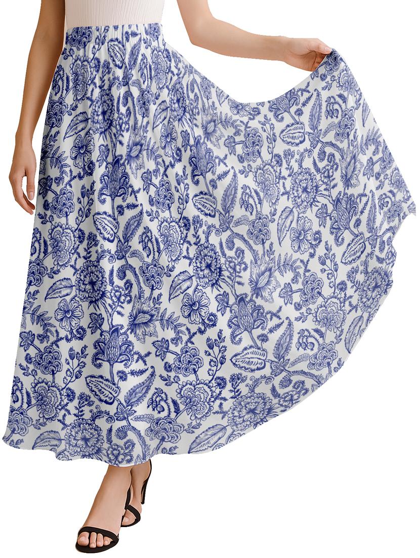 women floral printed high rise maxi flared skirt - 22006354 -  Zoom Image - 0