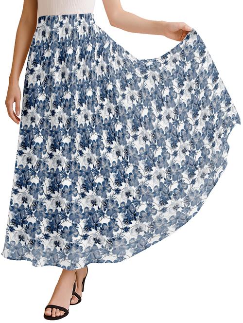 women floral printed high rise maxi flared skirt - 22006355 -  Standard Image - 0