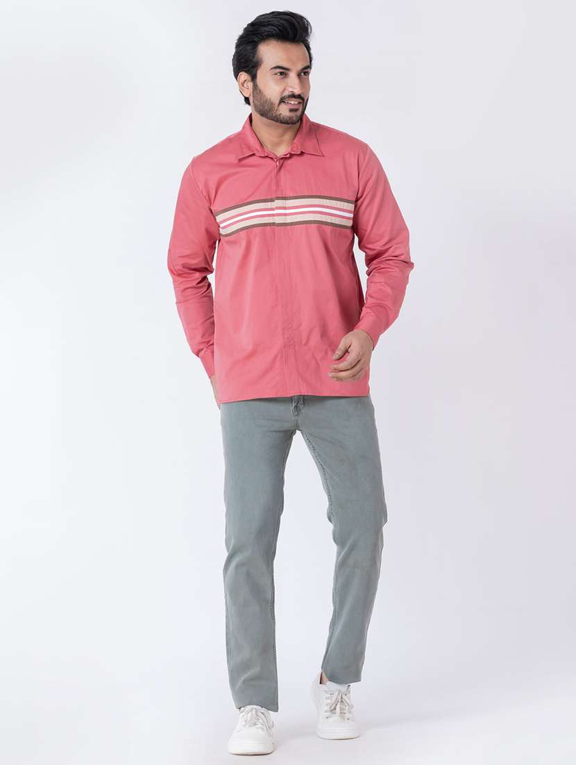 men striped long sleeve regular fit casual shirt - 22006409 -  Standard Image - 2