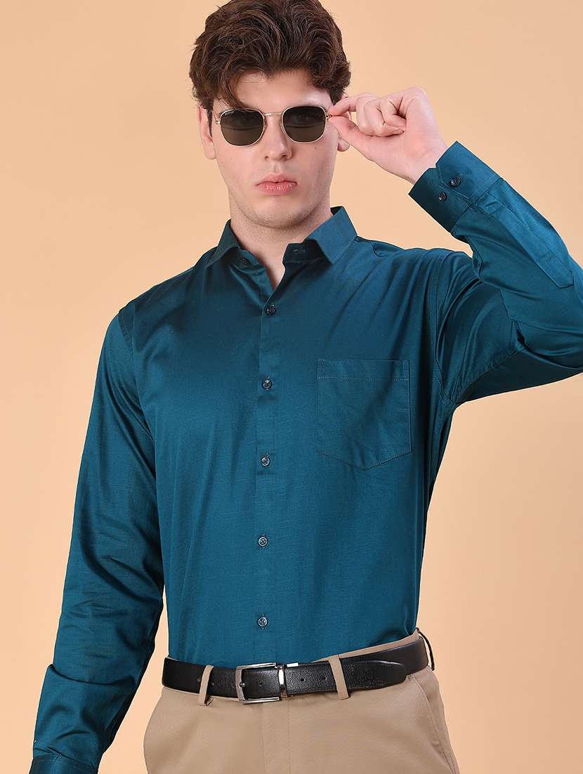 men solid long sleeve regular fit formal shirt
