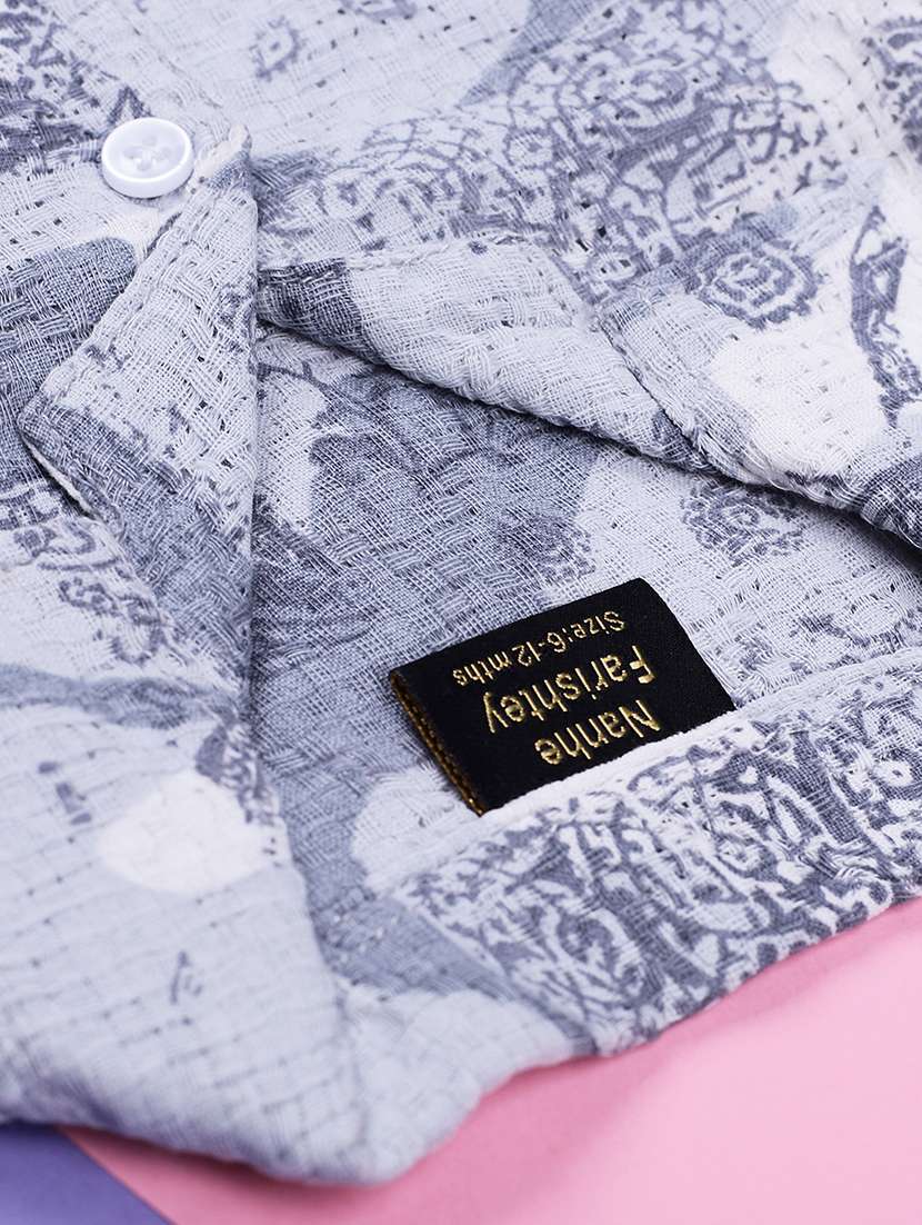 boys printed collared long sleeve shirt - 22006614 -  Standard Image - 2